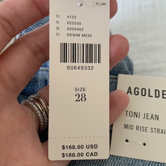 NWT AGOLDE Toni Mid Rise Straight Jean - Picture 6 of 7